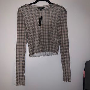 Glassons Sheer Plaid Top
